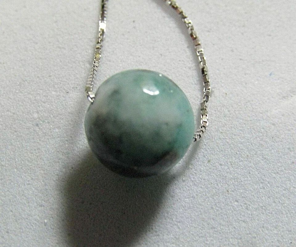 Silberkette mit natürlicher Smaragdkugel mit Quarz und Pyrit aus seiner Matrix - Bild 2 von 4