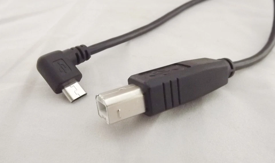 10x USB 2.0 B Male Plug To USB Micro 5 Pin Male Right Angled Data Adapter Cable - Image 4 of 4