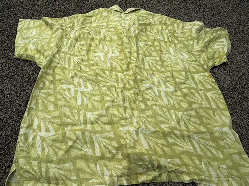 Tommy Bahama Shirt Green Linen Camp Vacation Hawaiian Button Up - Men's XXL - Picture 5 of 5