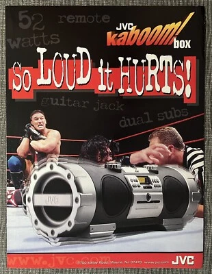 WWF KEN SHAMROCK JVC Kaboom AD advertisement Magazine Page pinup WWE - Image 1 of 2