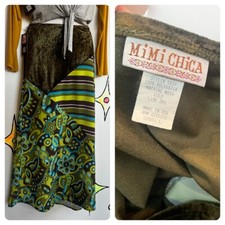 Vintage Y2K 2000s Fairy Grunge Flowy Patchwork Maxi Skirt Size Small