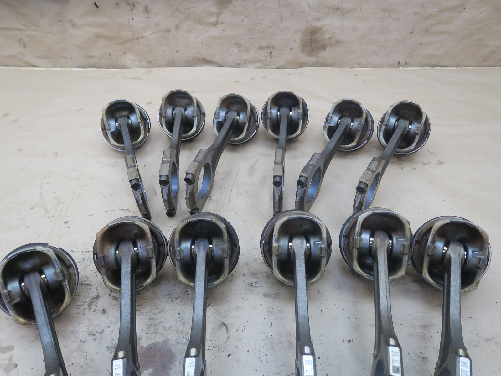 03-10 BENTLEY CONTINENTAL GT FLYING SPUR 6.0L ENGINE PISTON CONNECTING ROD SET