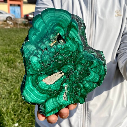 4.01LB A Pair Natural Green Malachite Crystal Flaky Pattern Ore Specimen Quartz - 第 8/12 張圖片