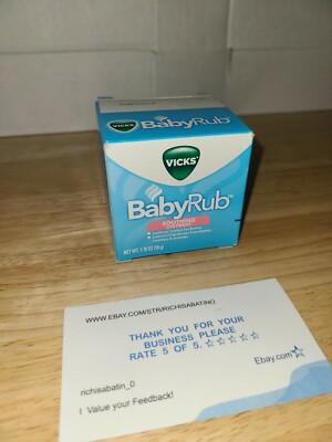 Vicks Baby Rub Soothing Comfort For Babies 1.76 OZ Soothing Ointment 