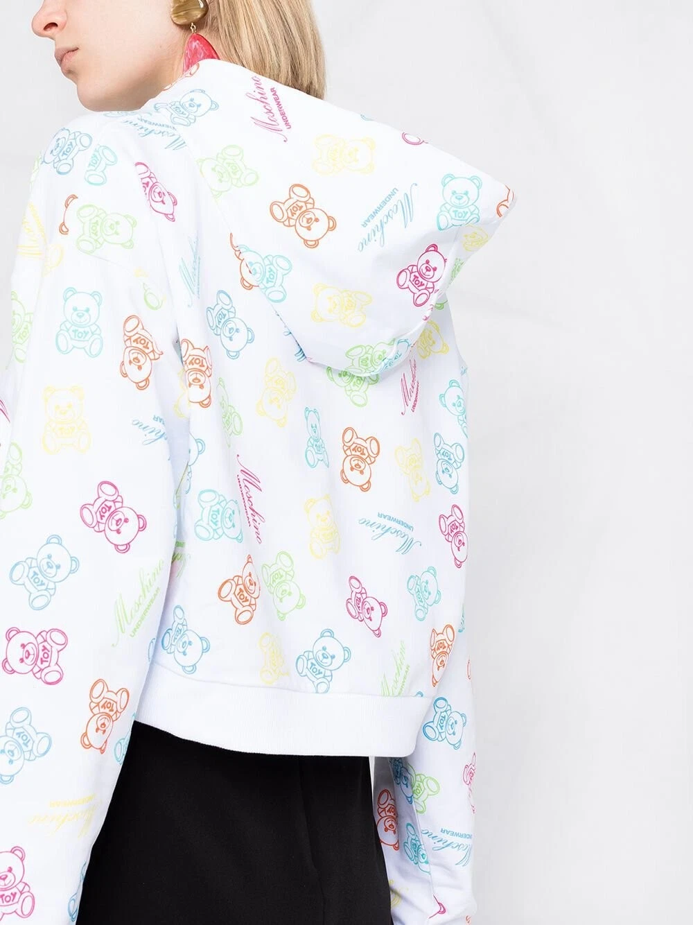 Felpa con cappuccio Moschino intimo cropped taglia L UK 12