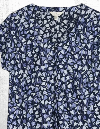 Ex Seasalt Women’s Short Sleeve Glass V-neck Jersey Top in Maritime Meadow - Picture 3 of 7