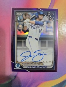 JAC CAGLIANONE 2024 BOWMAN CHROME 1ST PURPLE REFRACTOR AUTO /250