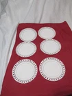 6 Westmorland White Vintage Milk Glass Dessert Plate Lace Openwork Border 7 1/4"