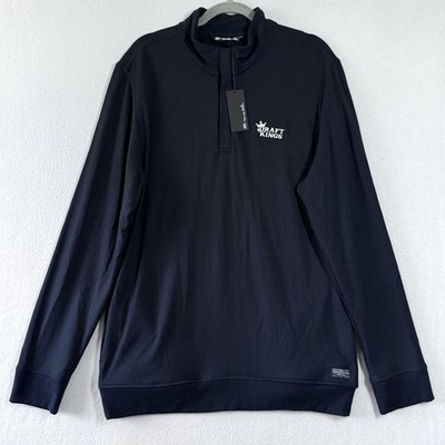 Travis Mathew Shirt Mens Large Newport 1/4 Zip Fleece Pullover Draft Kings NWT