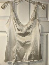 Vintage Vassarette Size 34 Ivory Camisole V-Neck Lace Lined Antron III Nylon