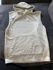 Under Armour Medium Beige Sleeveless Pullover Hoodie Cotton Polyester Hooded