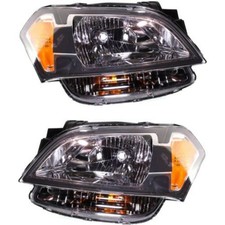 Driver And Passenger Side Headlight For Kia Soul 2010-2011 Halogen With Bulbs