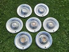 Set Of 7 1949-1950 Pontiac Deluxe 15 Sombrero Hubcaps Wheel Covers Streamliner Set Of 7 1949-1950 Pontiac Deluxe 15 Sombrero Hubcaps Wheel Covers Streamliner