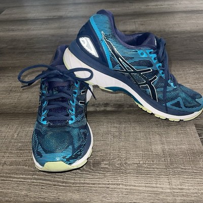Womens Asics Gel Nimbus 19 Running Shoes Size 7.5 Blue Mesh Sneakers Athletic