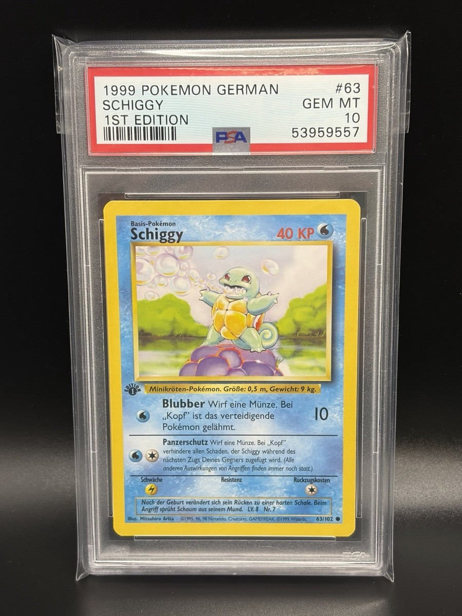 1999 SCHIGGY (SQUIRTLE) German Base Set 1st Edition #63 63/102 PSA