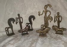 9 Christoforus Sklavenitis Brass Bronze Chess Pieces Minoan Crete Greece Figures