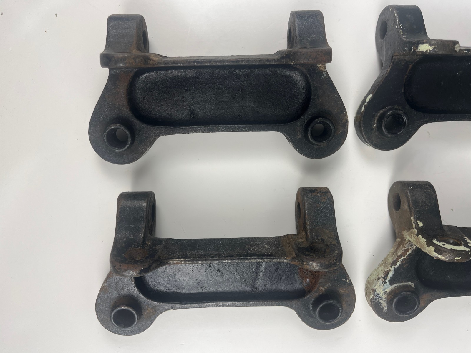 Antique Workbench Lab Table Kitchen Island Swing Stool Seat SET 4 BRACKETS IRON