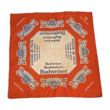 VTG Budweiser Bandana Handkerchief King Of Beers RN 15187 Made In USA 20" x 20"