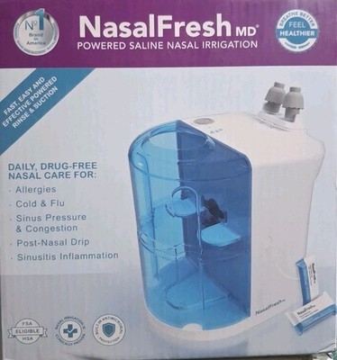 NASALFRESH MD Dual Powered Nasal Sinus Irrigation System Rinse Wash 30 Packet
