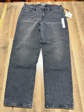 Ava  Viv Jeans, Women's 17, Black, Denim, High Rise 90s Straight 41" Length NWT