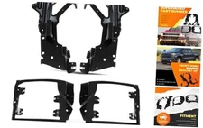 Front Left and Right Side Inner/Outer Bumper Bracket Set Black Compatible with 