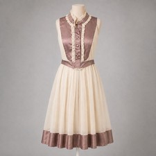 Vintage Y2K Victorian Satin Mini Dress Size S Purple Coquette Preppy Fairy Twee