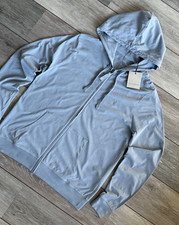 ALL SAINTS WILLOW BLUE "BRACE" SLIM HOODY SWEATSHIRT TOP - LARGE - NEW & TAGS