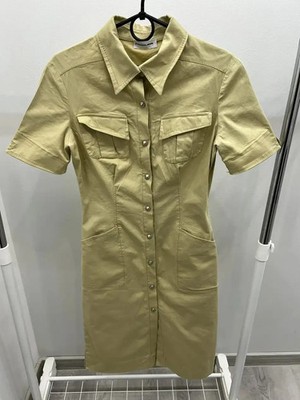 Vintage Mugler Snap Studded Spikes Short Sleeve Collared Dress Size fit like S-M