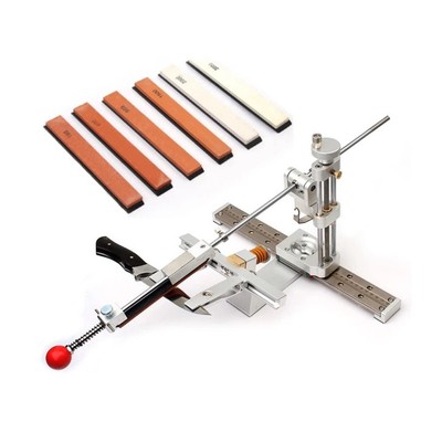 Professional Knife Sharpener with 6 Whetstones,360° Flipping Angle Adjustab