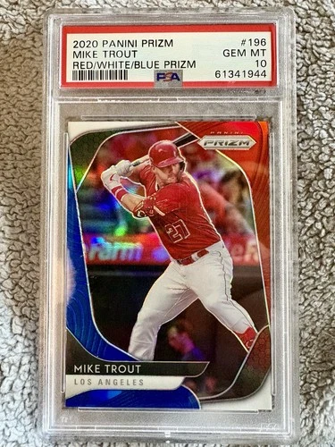 2020 Panini Prizm - Mike Trout - Red White and Blue #196 - PSA 10 GEM MT! 💎