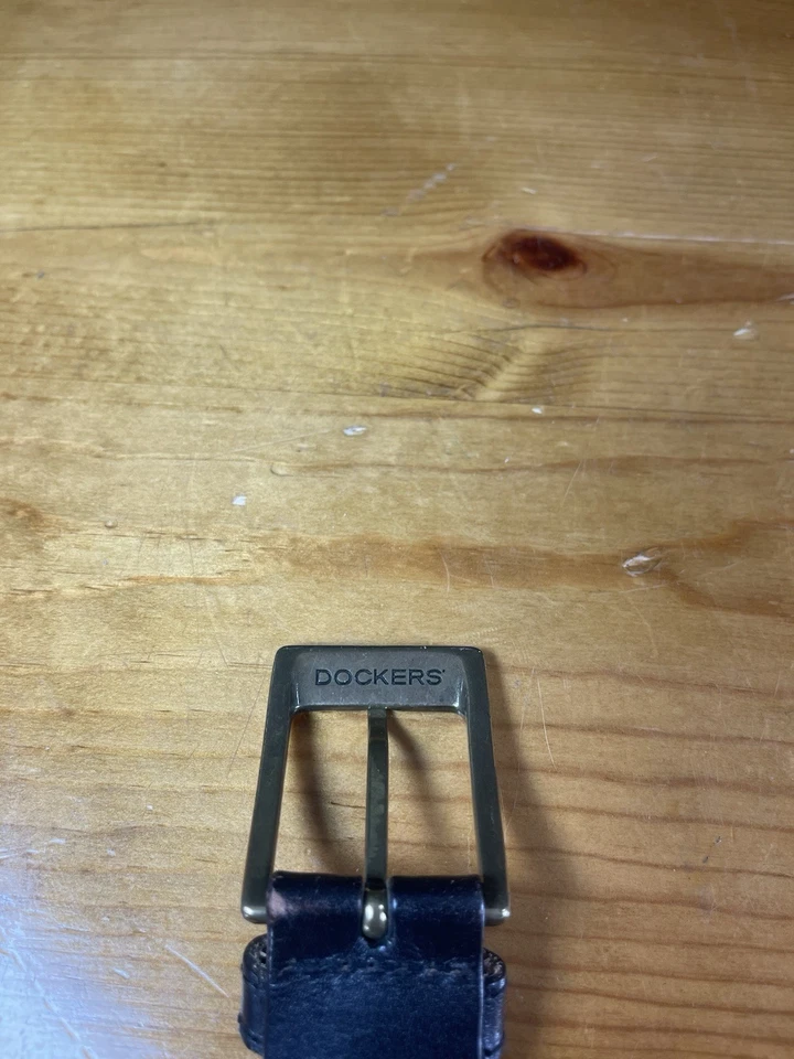 Docker's Negro Cesta Tejido Cinturón Material Níquel Cepillado Hebilla Talla 38/95 Foto 4 de 4