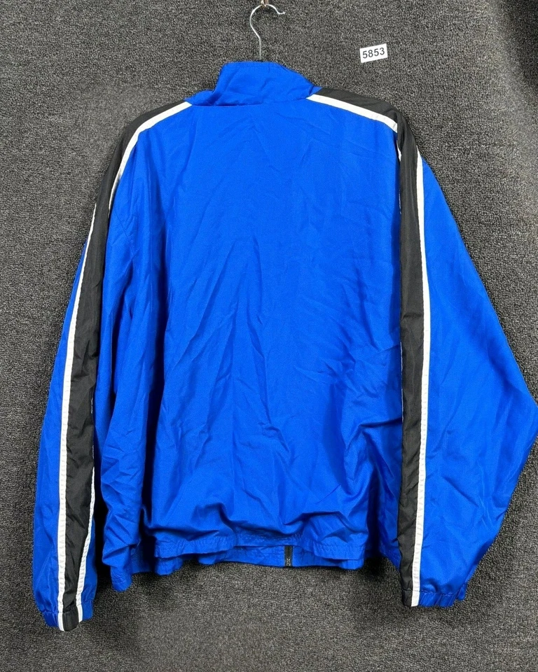 Chaqueta de inicio para hombre 3XL azul negro blanco cremallera completa cortavientos malla forrada pista Foto 2 de 4
