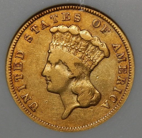 1860-S Three Dollar Gold — photo from the most recent tracked eBay sale
