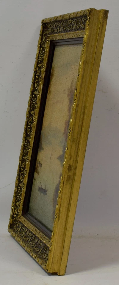 Altes Gemälde, Romantische Landschaft, Öl, 51 x 41 cm - Bild 4 von 4