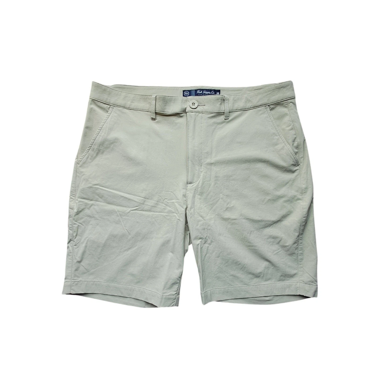 Fish Hippie Co Mens Performance Drift Shorts Tan Khaki Size 38 Stretch Outdoor