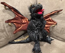 Folkmanis Black Dragon Hand Puppet Expandable Wings 18" Plush