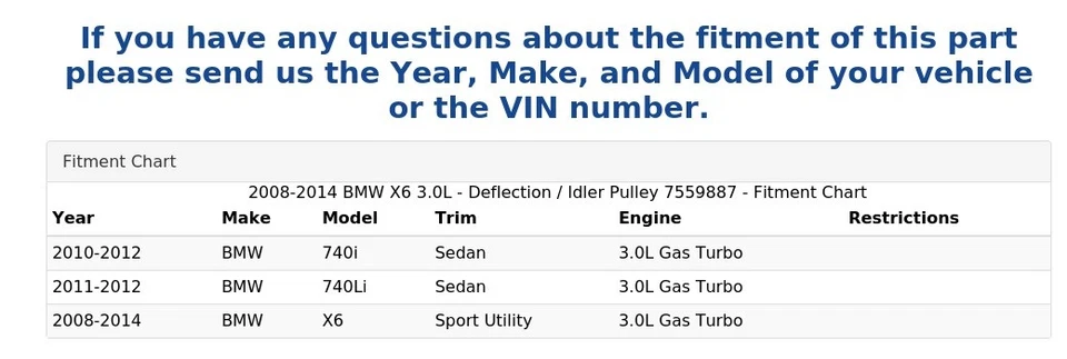BMW X6 2008-2014 3,0 L - polea de desviación/ralentí 7559887 Foto 4 de 4