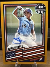 JUNIOR LOPEZ 2026 Panini USA Stars & Stripes #150 GOLD Prizm AUTO /10