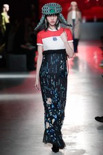 Prada Embroidered Colorblock Chiffon Maxi Dress Size:38/2 NWT
