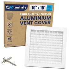 10" x 10" Duct Hole [11.6" x 11.6" Face] Aluminum Double Deflection Adjustable 