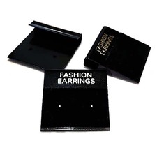 20 Black Plastic Velvet 1" Earring Display Cards with word Fashion  Hanging Tab