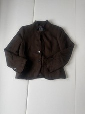 Brown Tweed Boucl  Wool Blend Blazer Jacket Textured Lined Zara Woman M