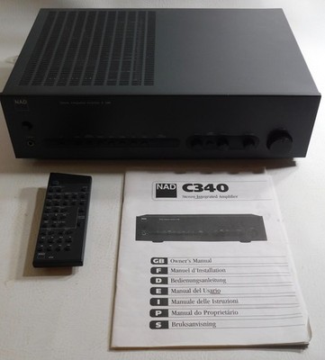 NAD C 340 Amplifier w/Remote NAD 450 & Owners Manual - Untested - Read