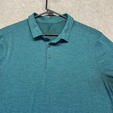 Lululemon Evolution Polo Shirt Men's Large Short Sleeve Solid Green Performance