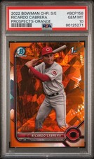 2022 Bowman Chrome Sapphire RC Ricardo Cabrera Orange PSA 10 /75
