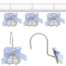 Decorative Shower Curtain Hooks, Luxury Bowknot Shower Curtain Rings, Modern ...