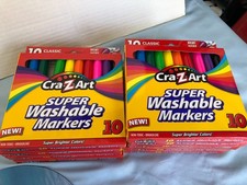 LOT of 9 Pkgs Cra Z Art 10 Pack Super Washable Broadline Markers G1