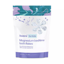 Asutra Kids Magnesium Bedtime Bath Flakes Lavender Relaxing Soak 32 oz