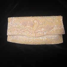 Vintage Sequin Handbag Clutch Fold over Purse Made In Japan