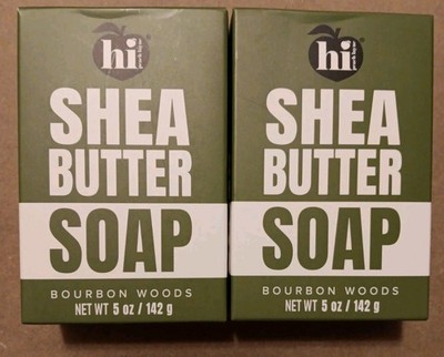 Lot of 2 hi Peach Layne Shea Butter Soap Bars Bourbon Woods
